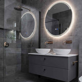 Specchio LED Rotondo | Pulsanti touch | Funzione anti-appannamento | Luce bianca neutra - Reyze Serie Edge Modello 8